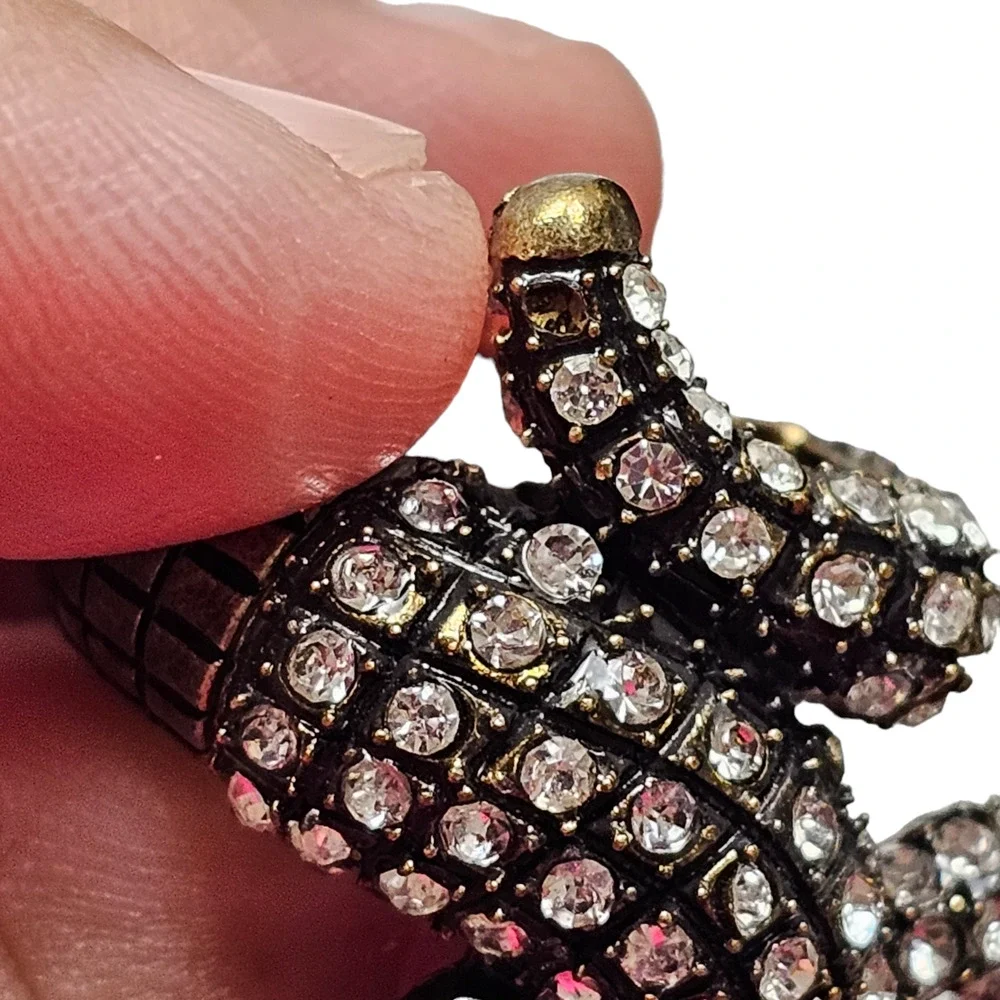Stretch Ring Rhinestone Alligator Crocodile Lizard - Picture 2 of 5